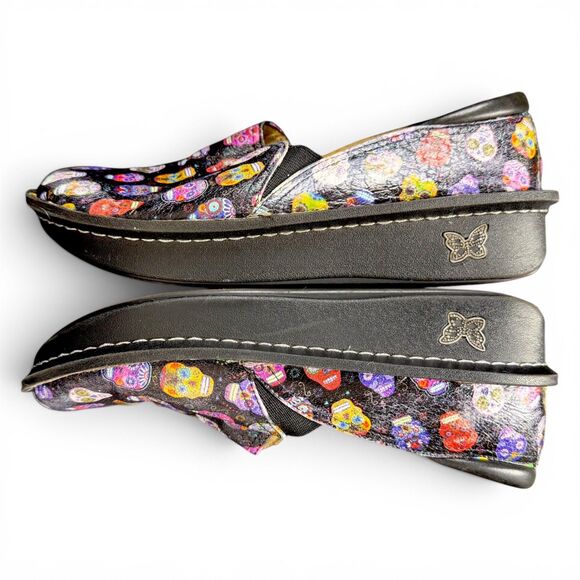 Alegria Shoes - alegria debra sugar skulls leather whimsigoth black, multicolor women's clogs 39